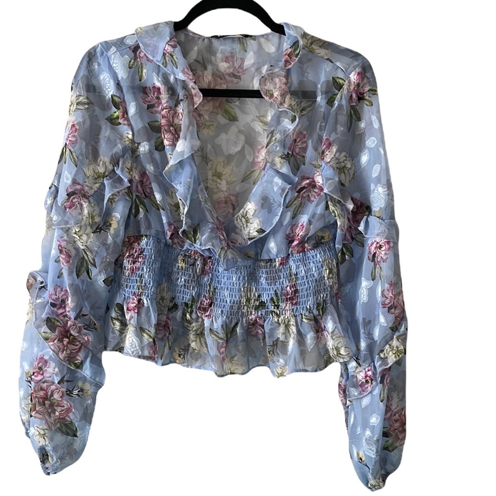 Shein Floral Sheer Top